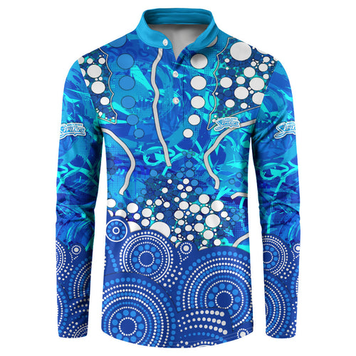 Adelaide Strikers Button Sweatshirt Graffiti Urban Aboriginal Dot Abstract Design