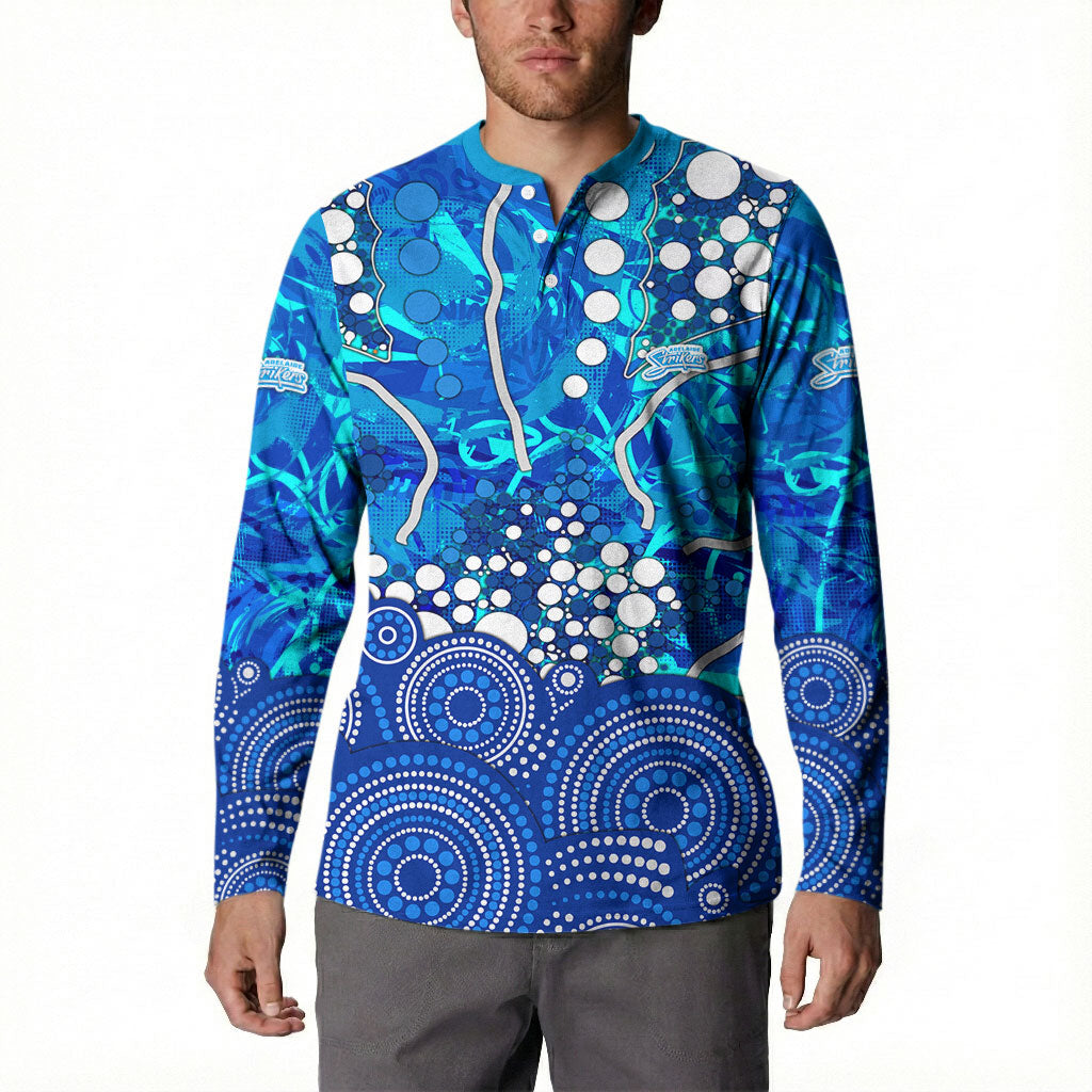 Adelaide Strikers Button Sweatshirt Graffiti Urban Aboriginal Dot Abstract Design