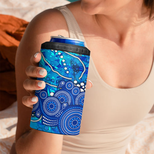 Adelaide Strikers 4 in 1 Can Cooler Tumbler Graffiti Urban Aboriginal Dot Abstract Design
