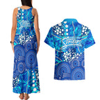 Adelaide Strikers Couples Matching Tank Maxi Dress and Hawaiian Shirt Graffiti Urban Aboriginal Dot Abstract Design