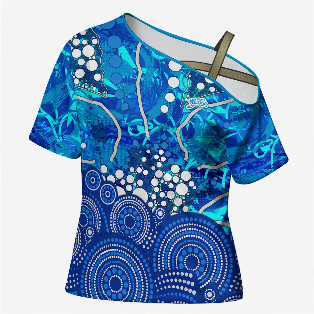 Adelaide Strikers Cross Shoulder Shirt Graffiti Urban Aboriginal Dot Abstract Design
