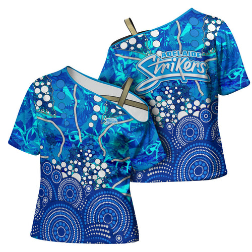 Adelaide Strikers Cross Shoulder Shirt Graffiti Urban Aboriginal Dot Abstract Design