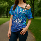 Adelaide Strikers Cross Shoulder Shirt Graffiti Urban Aboriginal Dot Abstract Design