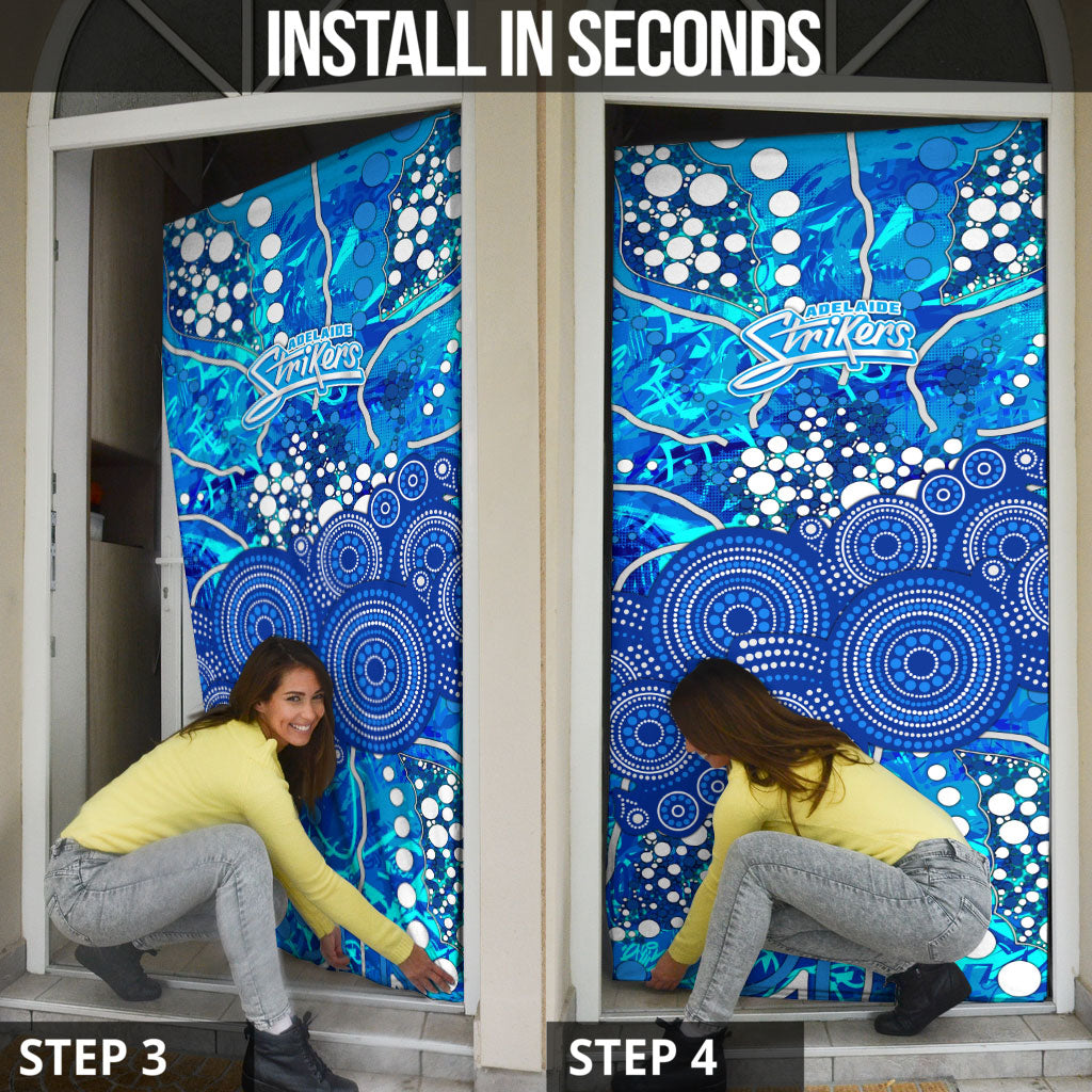 Adelaide Strikers Door Cover Graffiti Urban Aboriginal Dot Abstract Design