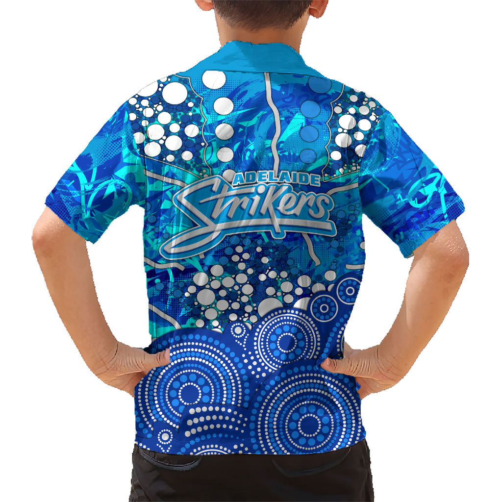 Adelaide Strikers Family Matching Long Sleeve Bodycon Dress and Hawaiian Shirt Graffiti Urban Aboriginal Dot Abstract Design
