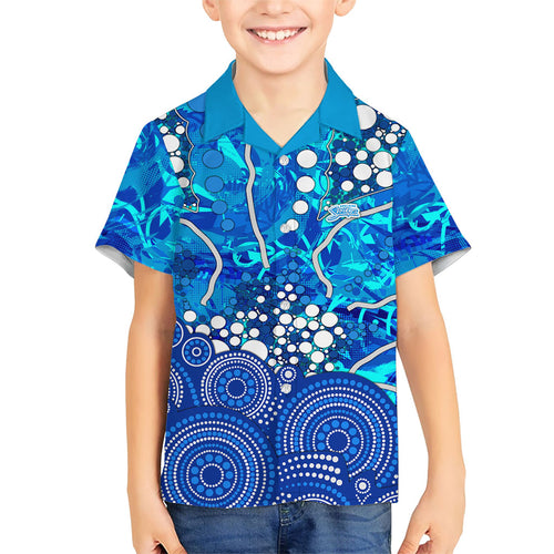 Adelaide Strikers Family Matching Off Shoulder Maxi Dress and Hawaiian Shirt Graffiti Urban Aboriginal Dot Abstract Design
