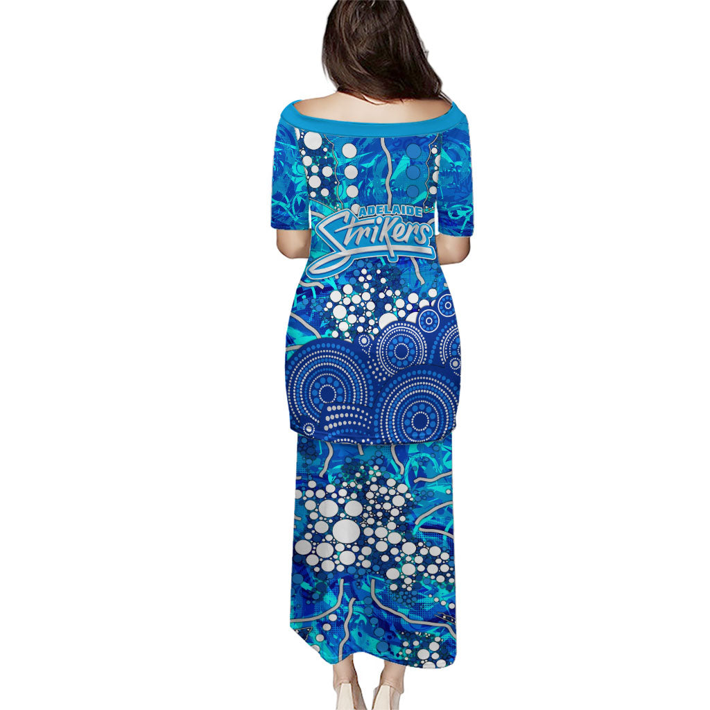 Adelaide Strikers Family Matching Puletasi and Hawaiian Shirt Graffiti Urban Aboriginal Dot Abstract Design