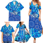 Adelaide Strikers Family Matching Summer Maxi Dress and Hawaiian Shirt Graffiti Urban Aboriginal Dot Abstract Design