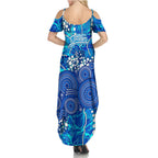 Adelaide Strikers Family Matching Summer Maxi Dress and Hawaiian Shirt Graffiti Urban Aboriginal Dot Abstract Design
