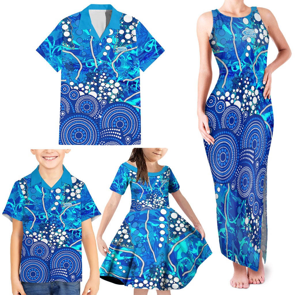 Adelaide Strikers Family Matching Tank Maxi Dress and Hawaiian Shirt Graffiti Urban Aboriginal Dot Abstract Design