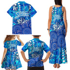 Adelaide Strikers Family Matching Tank Maxi Dress and Hawaiian Shirt Graffiti Urban Aboriginal Dot Abstract Design