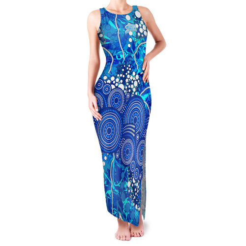 Adelaide Strikers Family Matching Tank Maxi Dress and Hawaiian Shirt Graffiti Urban Aboriginal Dot Abstract Design