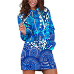 Adelaide Strikers Hoodie Dress Graffiti Urban Aboriginal Dot Abstract Design