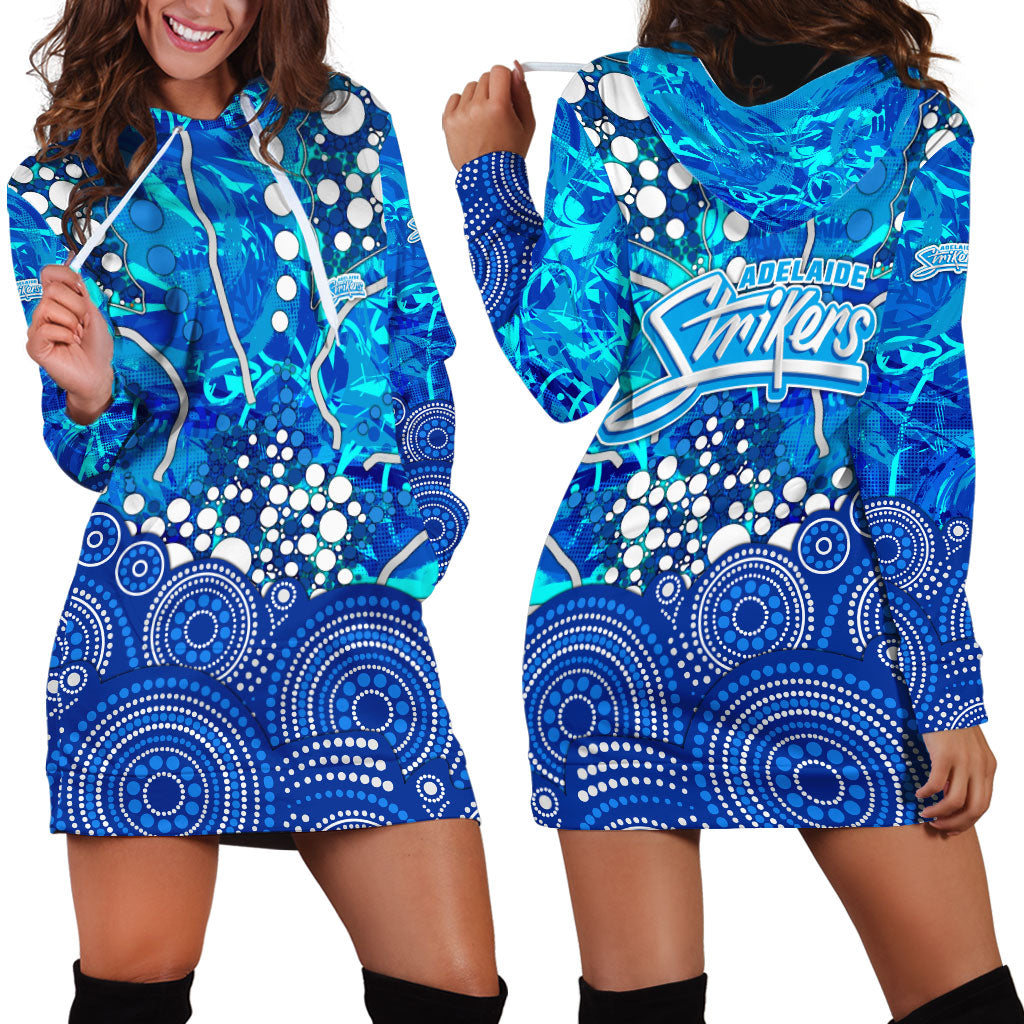 Adelaide Strikers Hoodie Dress Graffiti Urban Aboriginal Dot Abstract Design