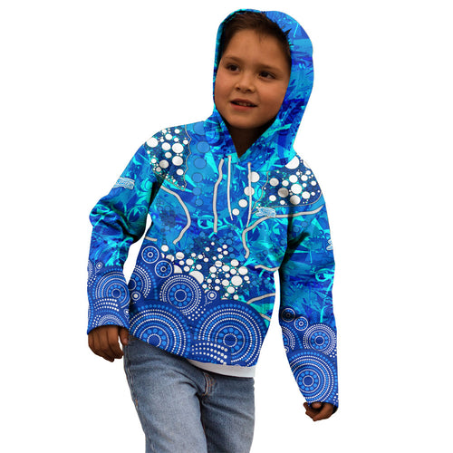 Adelaide Strikers Kid Hoodie Graffiti Urban Aboriginal Dot Abstract Design