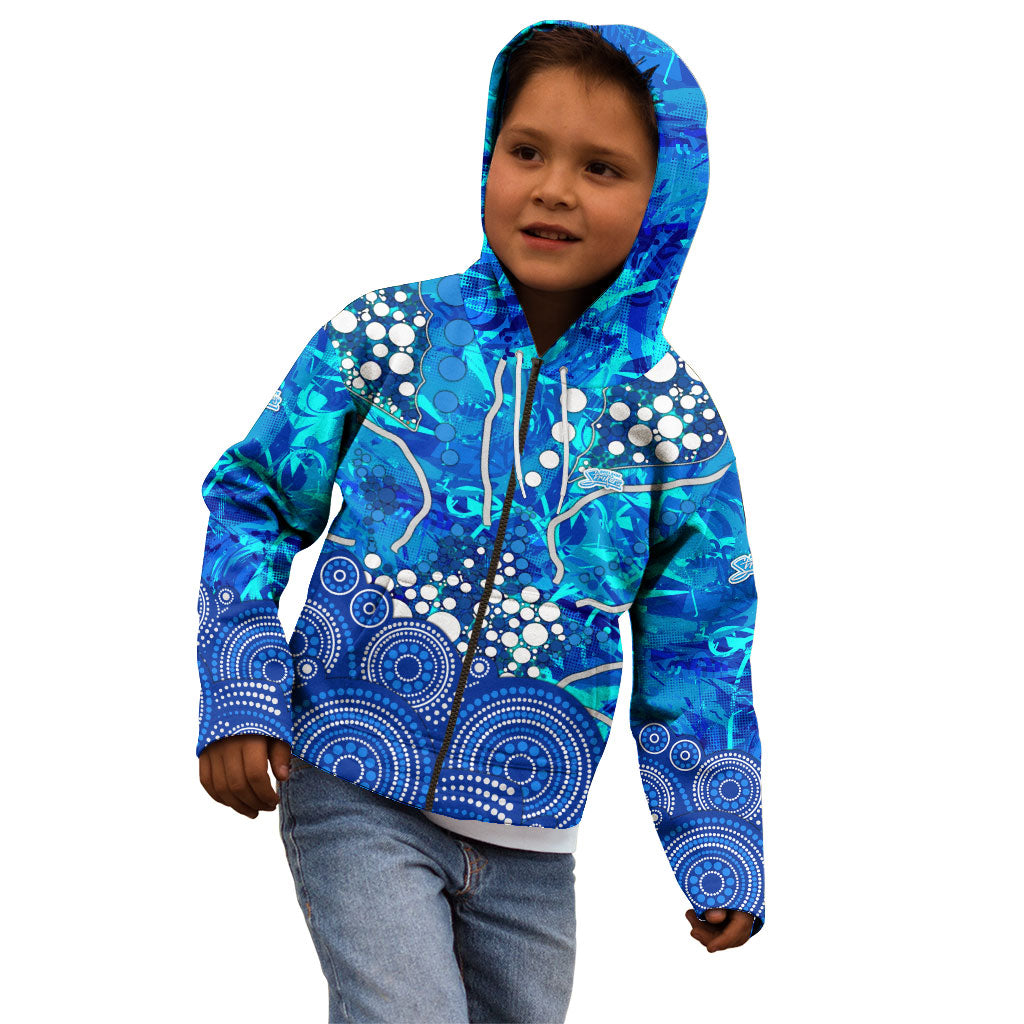 Adelaide Strikers Kid Hoodie Graffiti Urban Aboriginal Dot Abstract Design