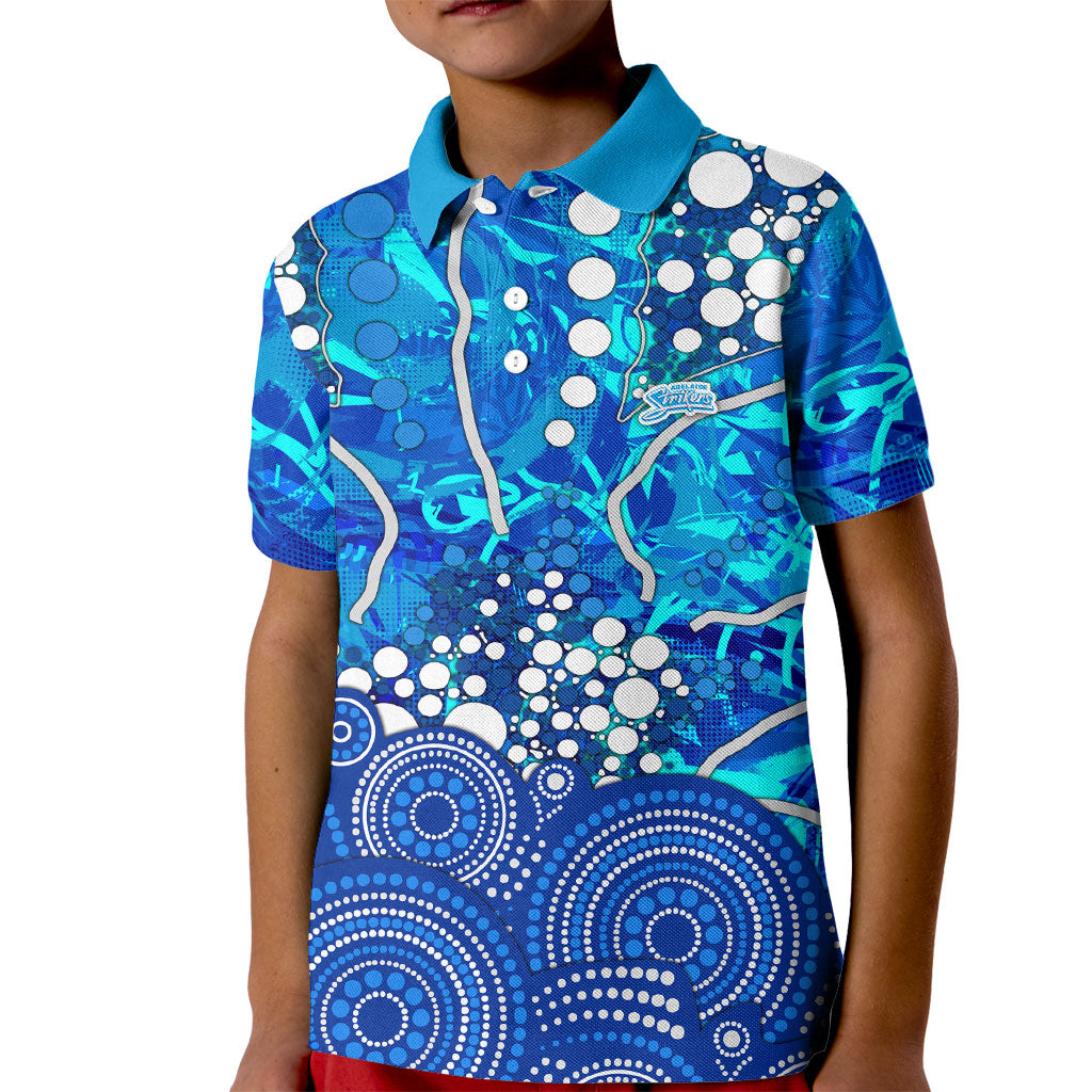Adelaide Strikers Kid Polo Shirt Graffiti Urban Aboriginal Dot Abstract Design