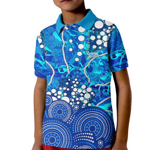 Adelaide Strikers Kid Polo Shirt Graffiti Urban Aboriginal Dot Abstract Design