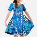 Adelaide Strikers Kid Short Sleeve Dress Graffiti Urban Aboriginal Dot Abstract Design