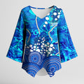 Adelaide Strikers Kimono Sleeve Blouse Graffiti Urban Aboriginal Dot Abstract Design