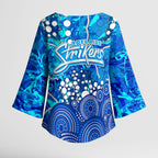 Adelaide Strikers Kimono Sleeve Blouse Graffiti Urban Aboriginal Dot Abstract Design
