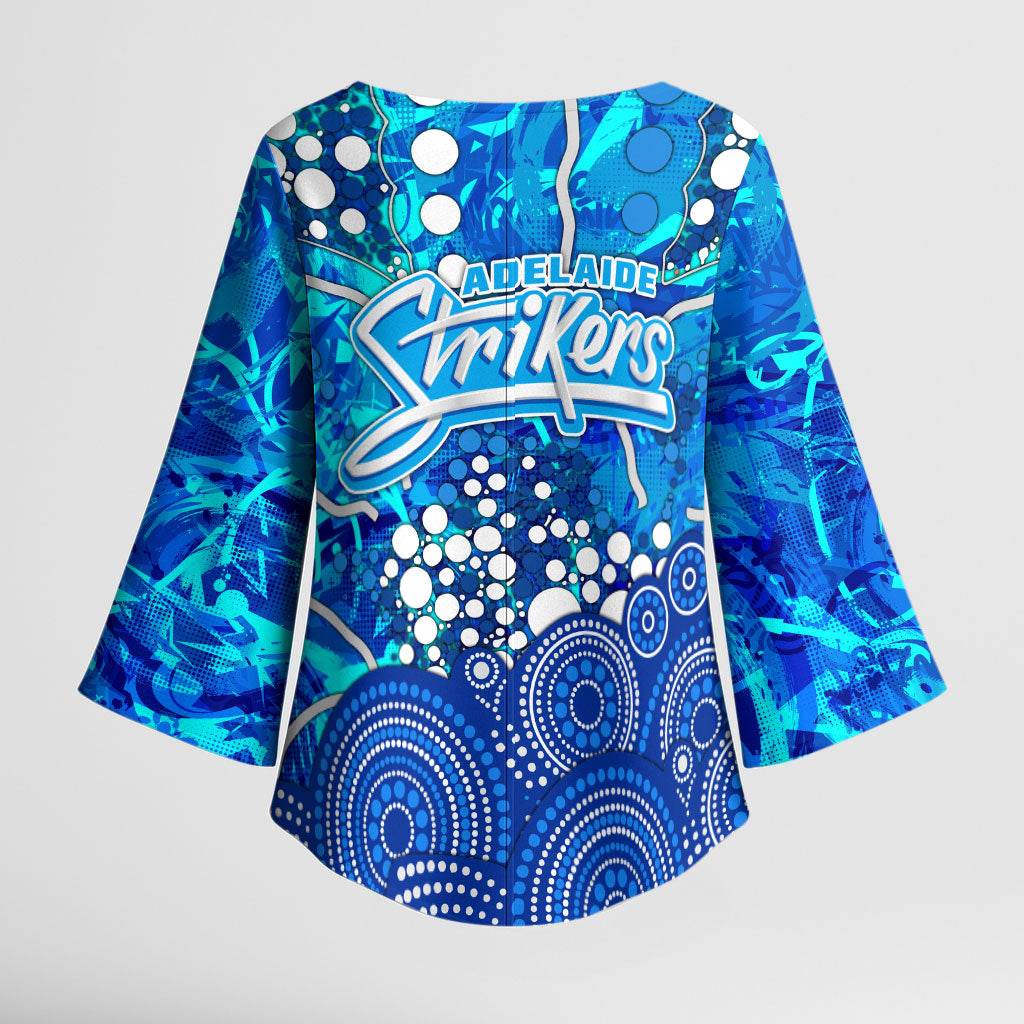 Adelaide Strikers Kimono Sleeve Blouse Graffiti Urban Aboriginal Dot Abstract Design