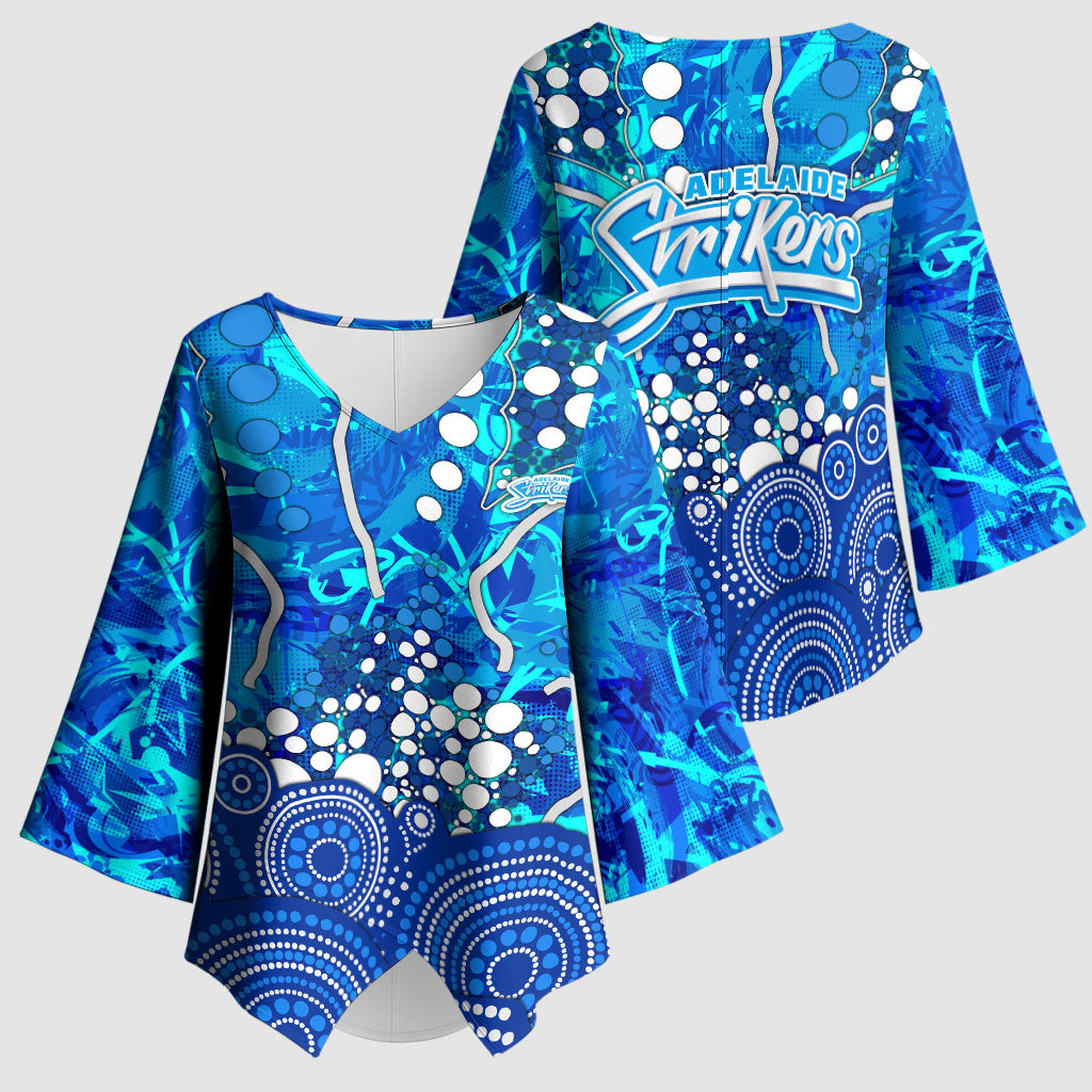 Adelaide Strikers Kimono Sleeve Blouse Graffiti Urban Aboriginal Dot Abstract Design