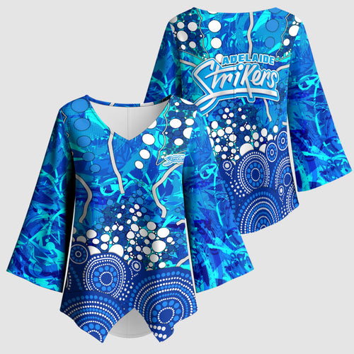 Adelaide Strikers Kimono Sleeve Blouse Graffiti Urban Aboriginal Dot Abstract Design