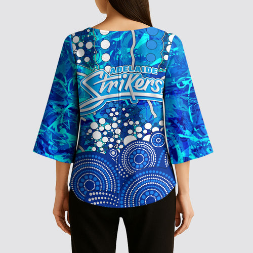 Adelaide Strikers Kimono Sleeve Blouse Graffiti Urban Aboriginal Dot Abstract Design