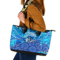 Adelaide Strikers Leather Tote Bag Graffiti Urban Aboriginal Dot Abstract Design