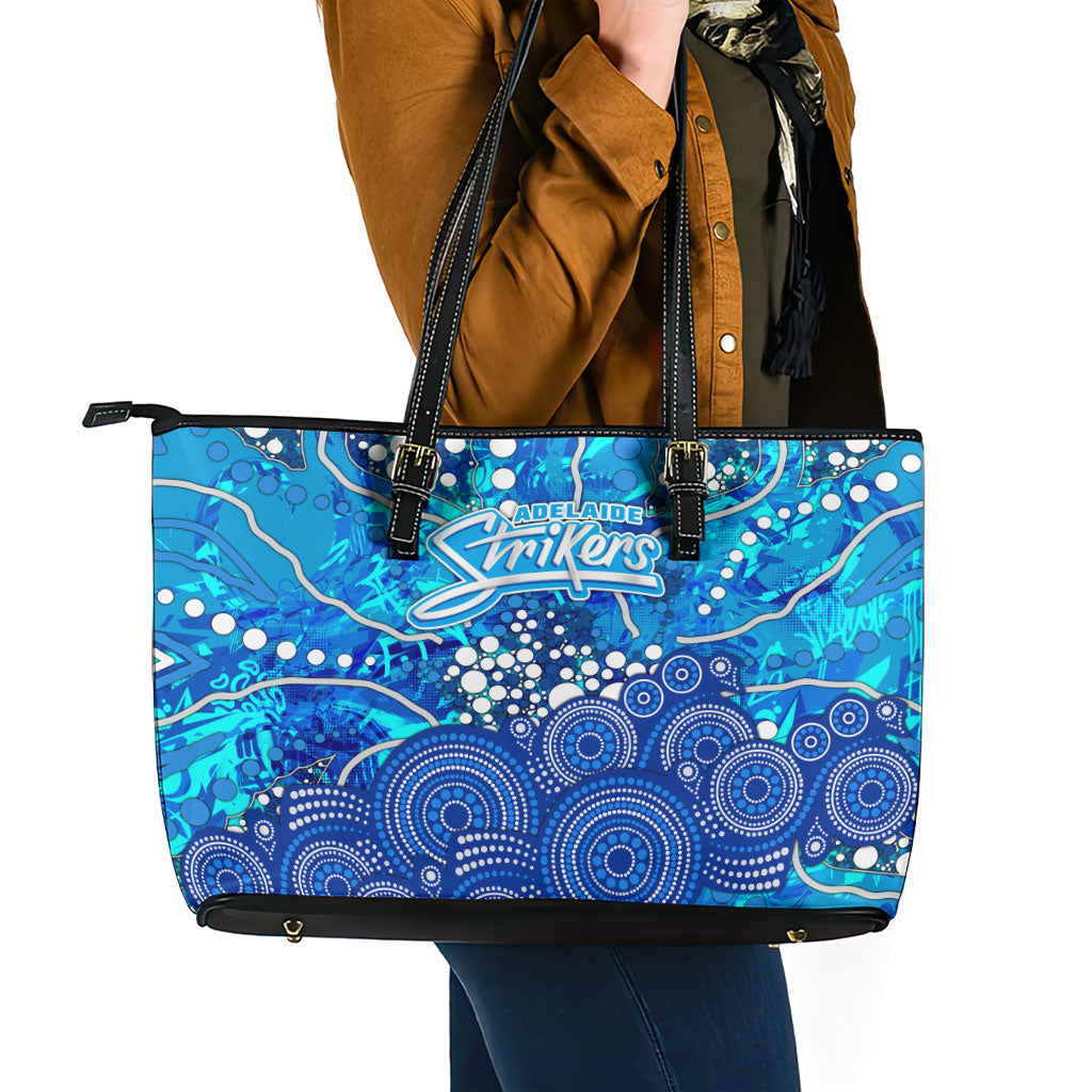 Adelaide Strikers Leather Tote Bag Graffiti Urban Aboriginal Dot Abstract Design