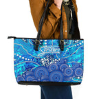Adelaide Strikers Leather Tote Bag Graffiti Urban Aboriginal Dot Abstract Design