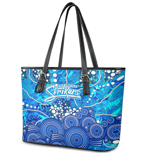 Adelaide Strikers Leather Tote Bag Graffiti Urban Aboriginal Dot Abstract Design
