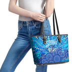 Adelaide Strikers Leather Tote Bag Graffiti Urban Aboriginal Dot Abstract Design
