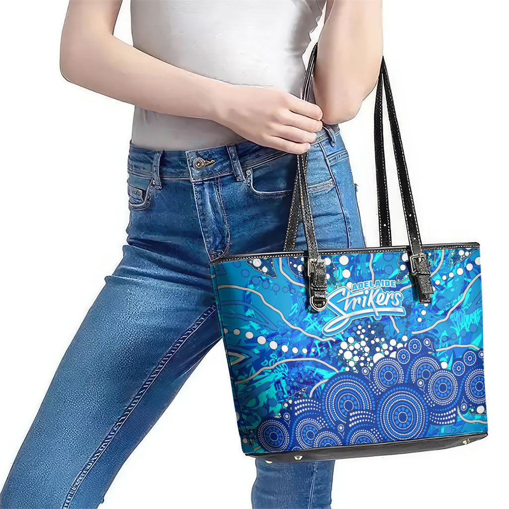 Adelaide Strikers Leather Tote Bag Graffiti Urban Aboriginal Dot Abstract Design
