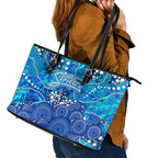 Adelaide Strikers Leather Tote Bag Graffiti Urban Aboriginal Dot Abstract Design