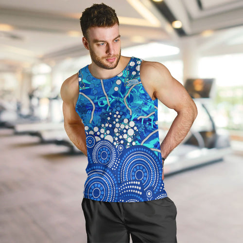 Adelaide Strikers Men Tank Top Graffiti Urban Aboriginal Dot Abstract Design