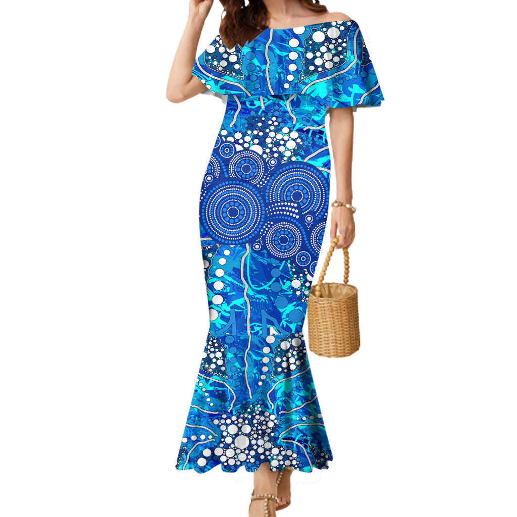 Adelaide Strikers Mermaid Dress Graffiti Urban Aboriginal Dot Abstract Design