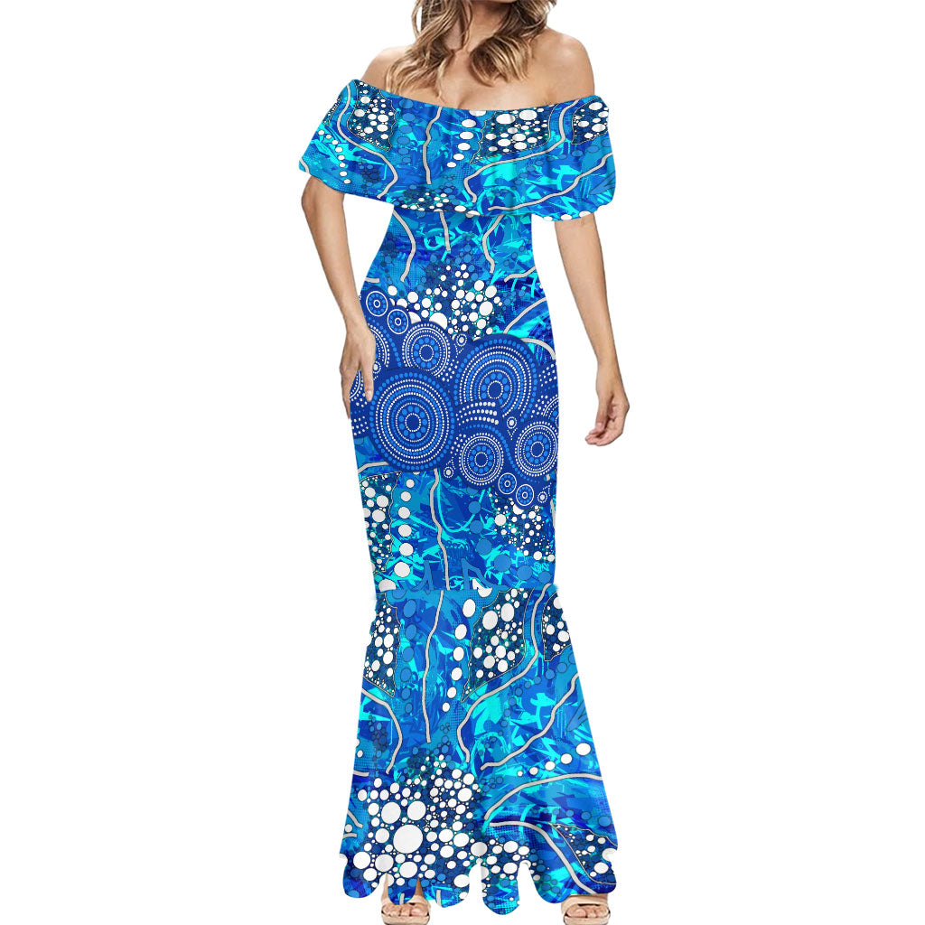 Adelaide Strikers Mermaid Dress Graffiti Urban Aboriginal Dot Abstract Design