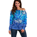 Adelaide Strikers Off Shoulder Sweater Graffiti Urban Aboriginal Dot Abstract Design
