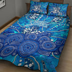 Adelaide Strikers Quilt Bed Set Graffiti Urban Aboriginal Dot Abstract Design