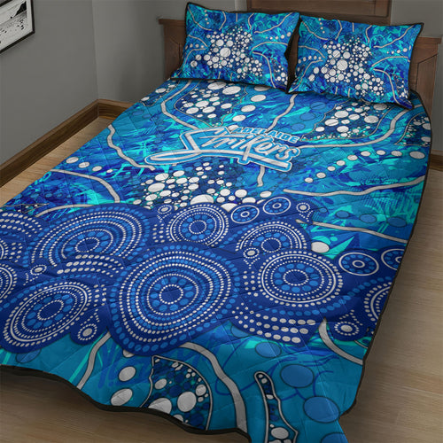 Adelaide Strikers Quilt Bed Set Graffiti Urban Aboriginal Dot Abstract Design