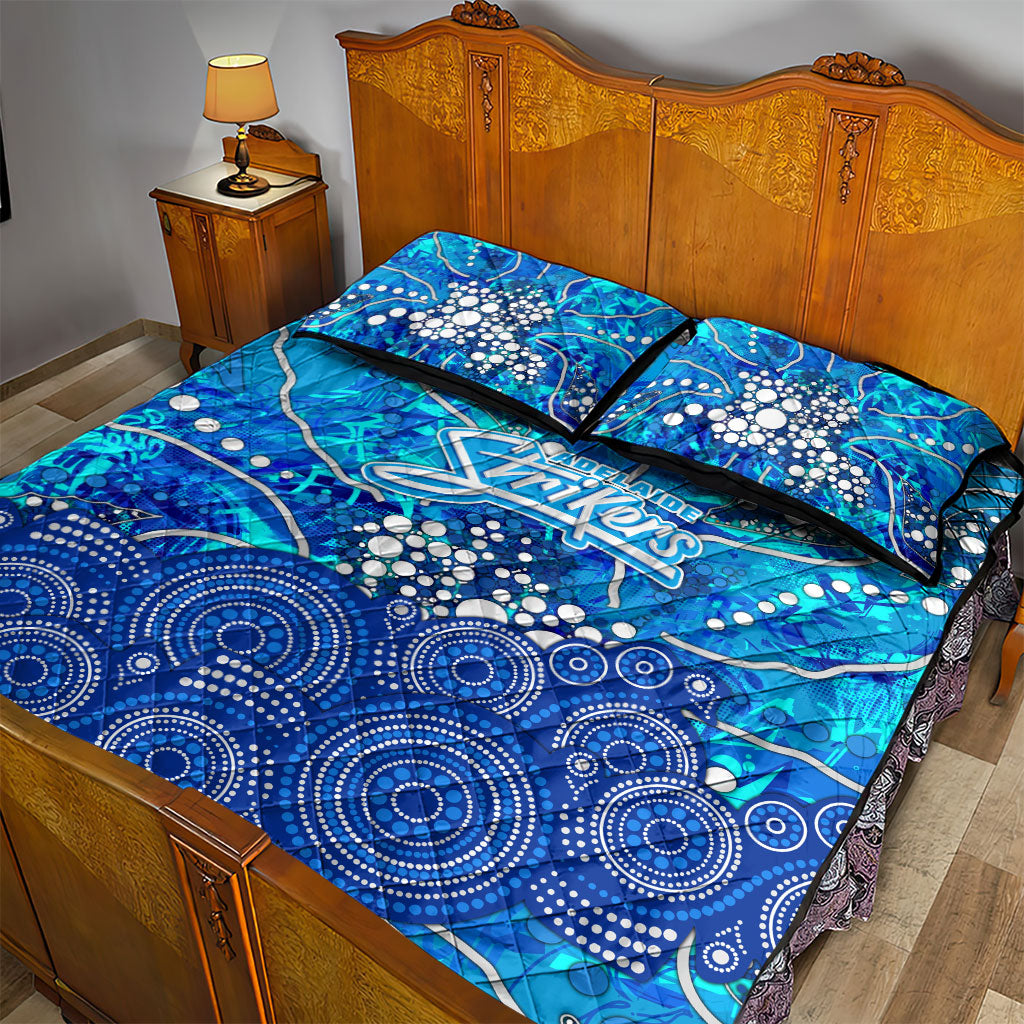 Adelaide Strikers Quilt Bed Set Graffiti Urban Aboriginal Dot Abstract Design