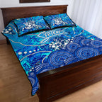 Adelaide Strikers Quilt Bed Set Graffiti Urban Aboriginal Dot Abstract Design