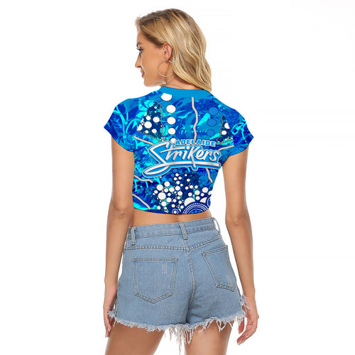 Adelaide Strikers Raglan Cropped T Shirt Graffiti Urban Aboriginal Dot Abstract Design