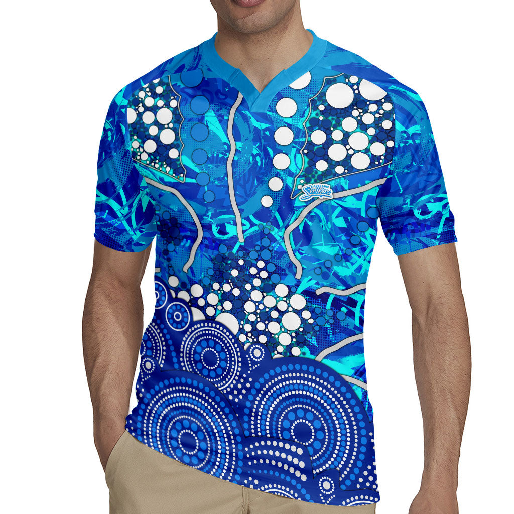 Adelaide Strikers Rugby Jersey Graffiti Urban Aboriginal Dot Abstract Design