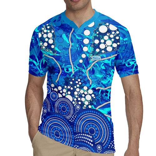 Adelaide Strikers Rugby Jersey Graffiti Urban Aboriginal Dot Abstract Design