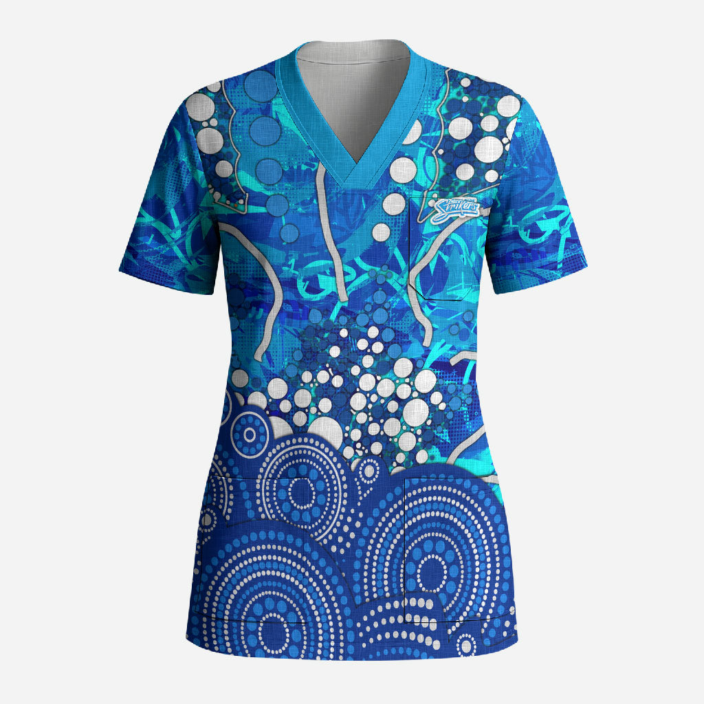 Adelaide Strikers Scrub Top Graffiti Urban Aboriginal Dot Abstract Design