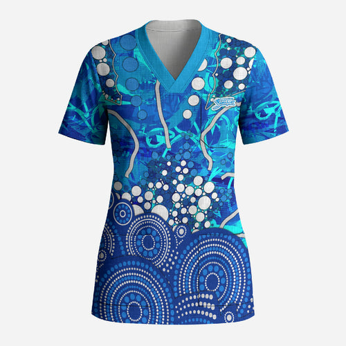 Adelaide Strikers Scrub Top Graffiti Urban Aboriginal Dot Abstract Design