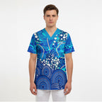 Adelaide Strikers Scrub Top Graffiti Urban Aboriginal Dot Abstract Design